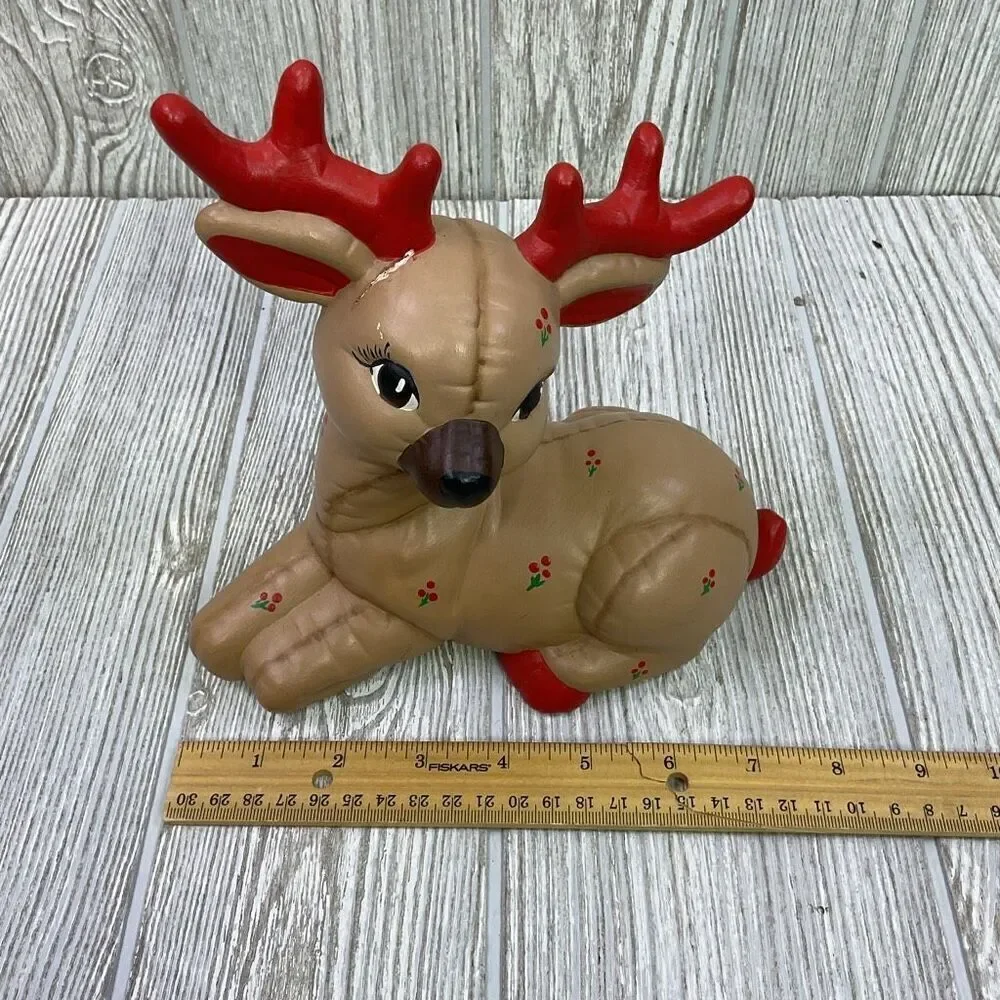 Vintage Hand Painted Kimple Molds Christmas Reindeer Set 6 1988